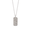 Dainty rectangle pendant charm, sound of creation, featuring delicate waves with sacred light code, encrusted with the tiniest of white and champagne diamonds, made in 14K or 18K white gold.
