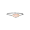 Delicate east west opal marquise everyday ring, made in 14k or 18k white gold. 