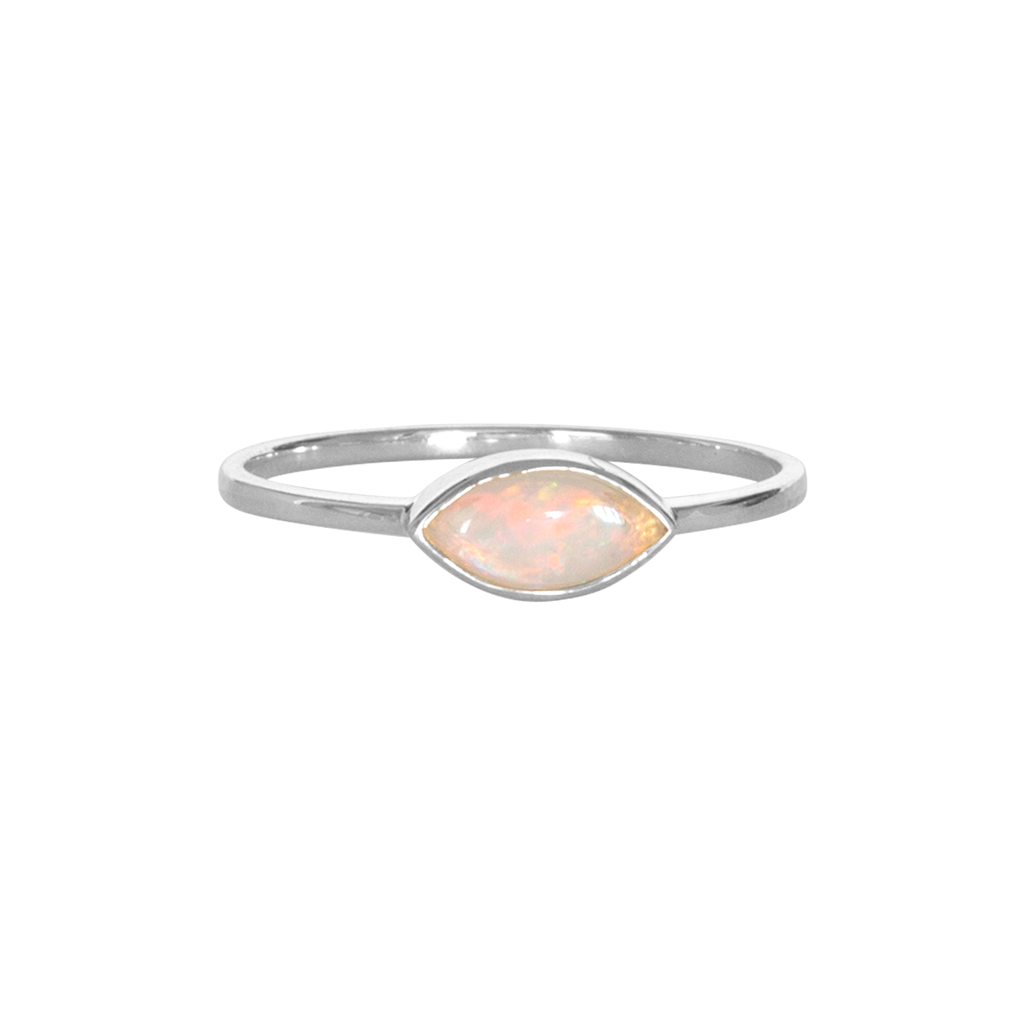 dainty gold opal ring 