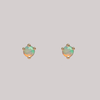 Opal earring studs, in a prong setting, made in 14k or 18k gold.