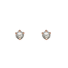 Salt and pepper round rose cut diamond earring studs, in a prong setting, made in 14k or 18k gold.