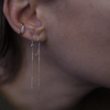 Delicate black diamond gold threaders, ideal for threading through multiple piercings, using 14K or 18k yellow gold.