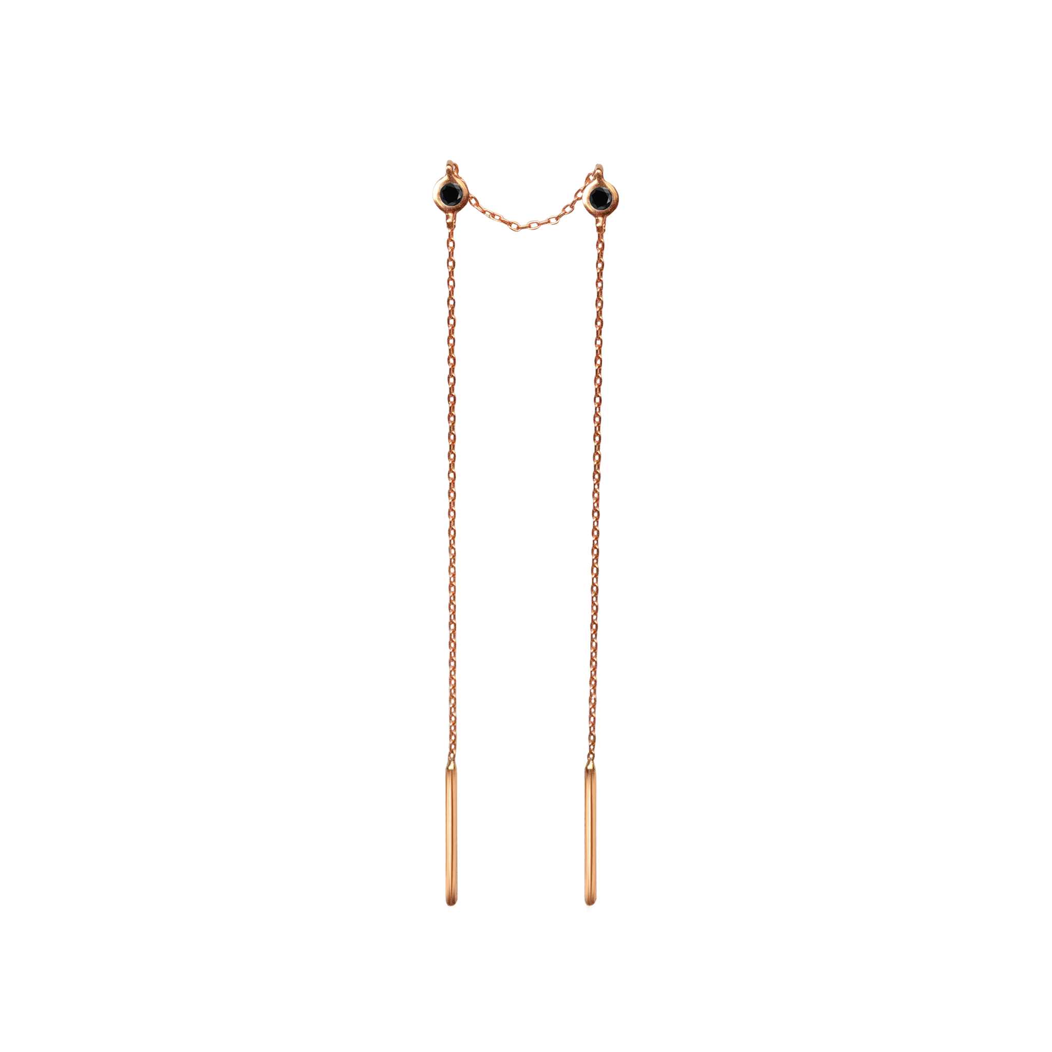 Rose gold threader earring