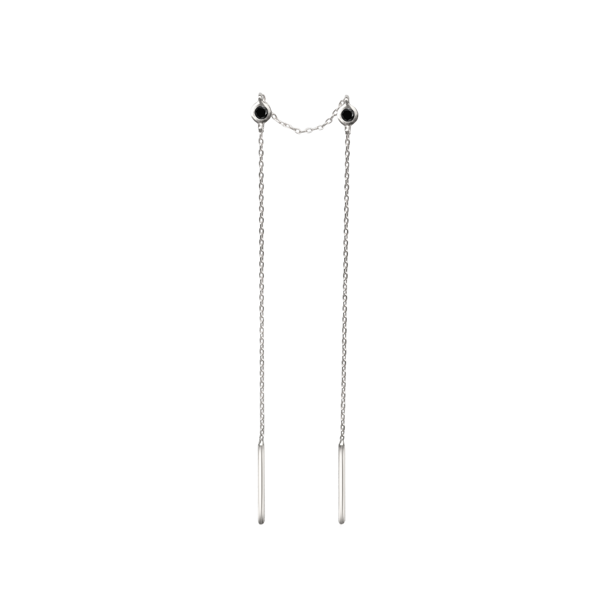 White gold threader earrings