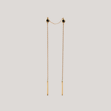 Gold threader earring black diamond