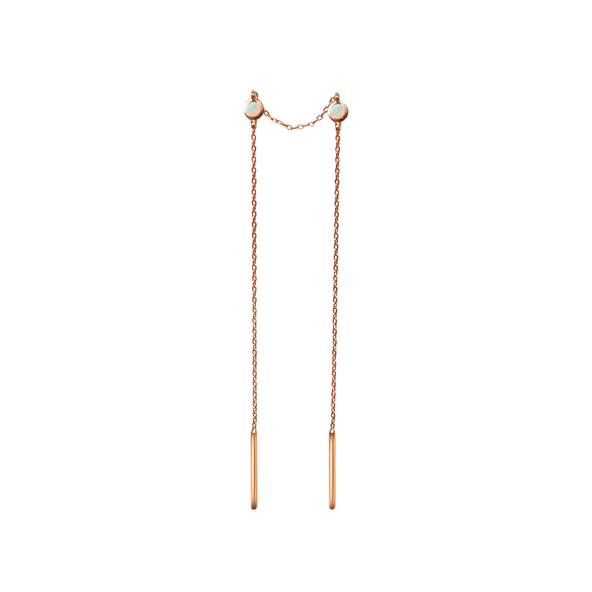 Rose gold threader earring