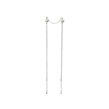 White gold threader earring