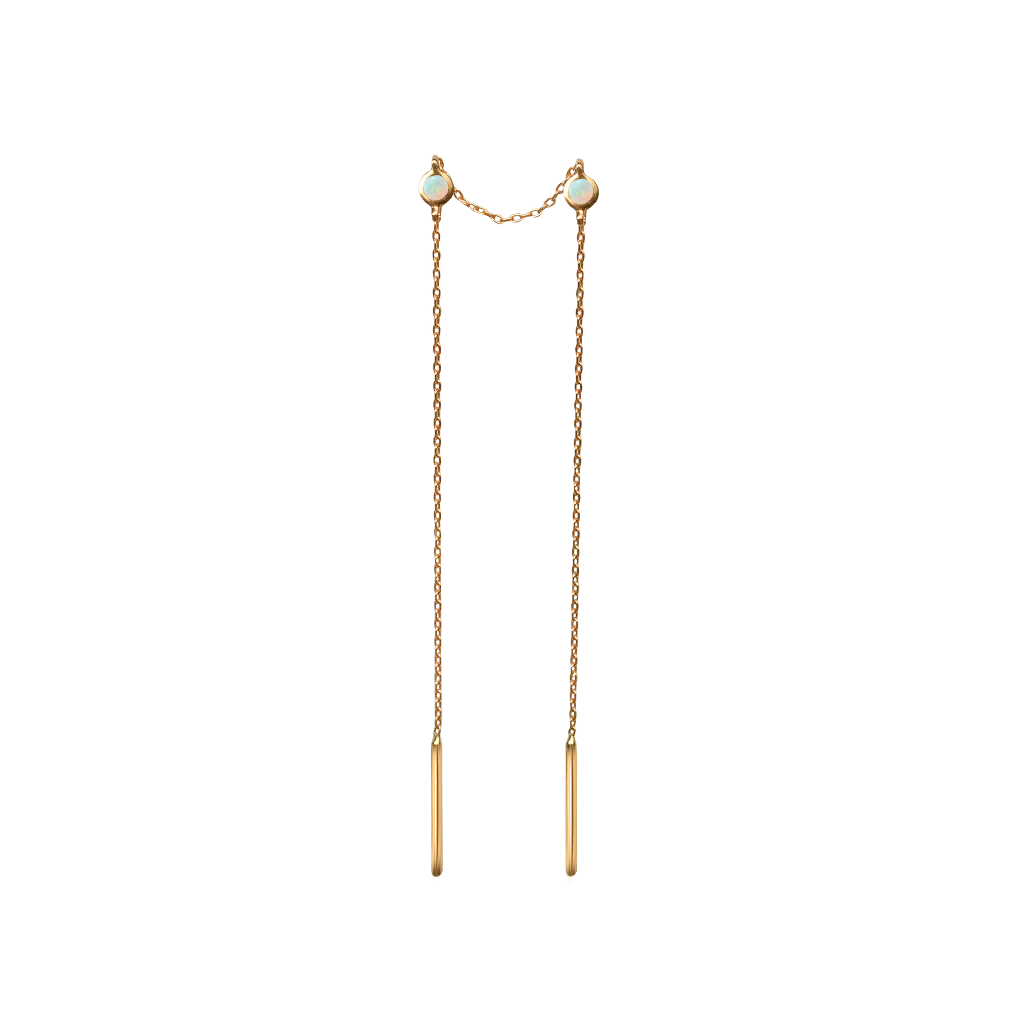 Threader earring yellow gold