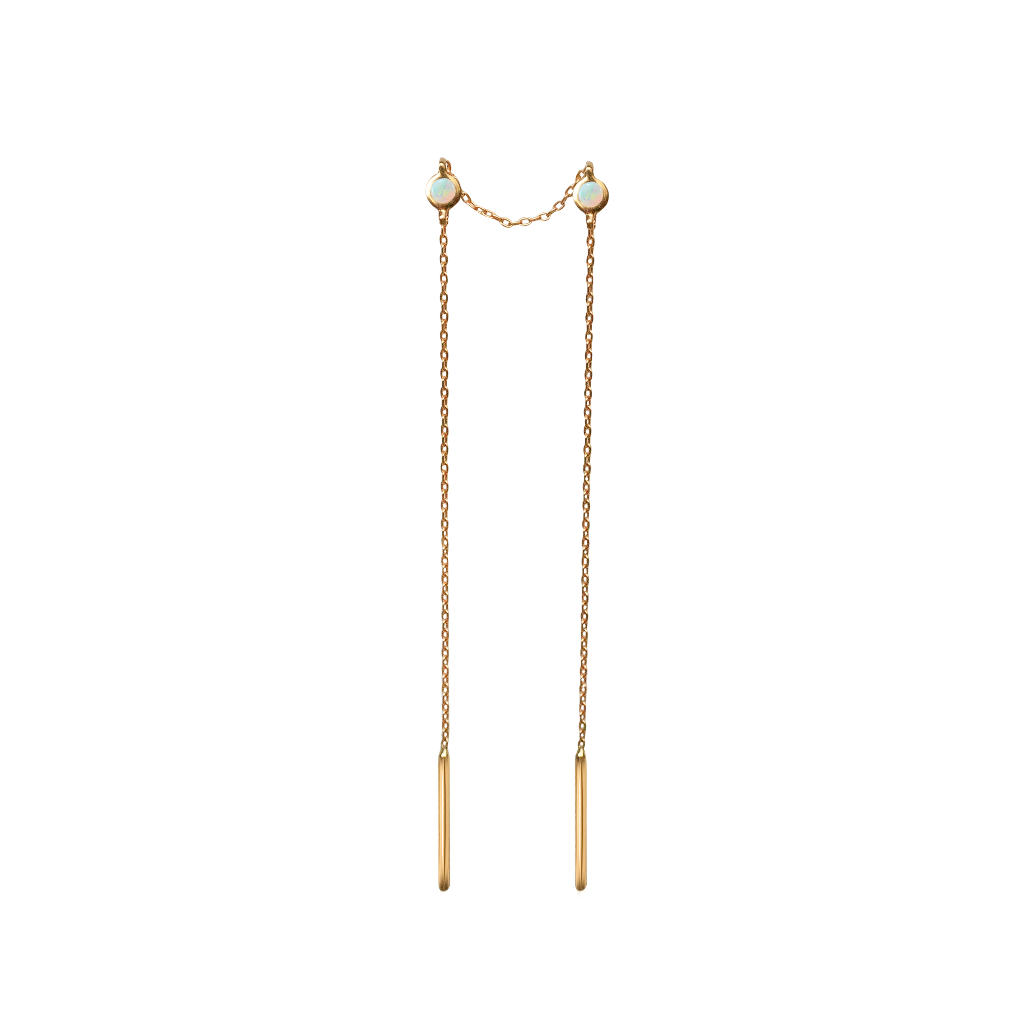 Threader earring yellow gold