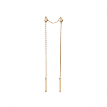 Threader earring yellow gold